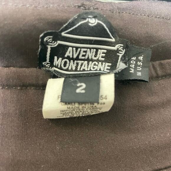 Avenue Montaigne Brown Stretch Skinny Leg Dress Pants Sz 2 - Picture 2 of 3